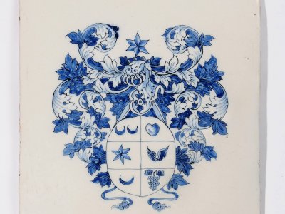 荷兰蓝色陶器的蓝白纹章